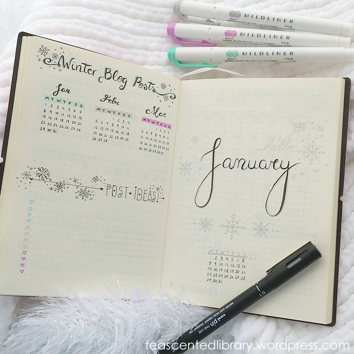 January Bullet Journal – A Tea-Scented Library